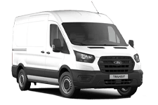White Ford Transit SWB